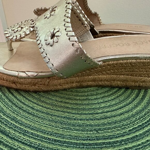 Nearly New Gold Jack Roger Sandals - 2"" height, 9.5M Size - Picture 3 of 3